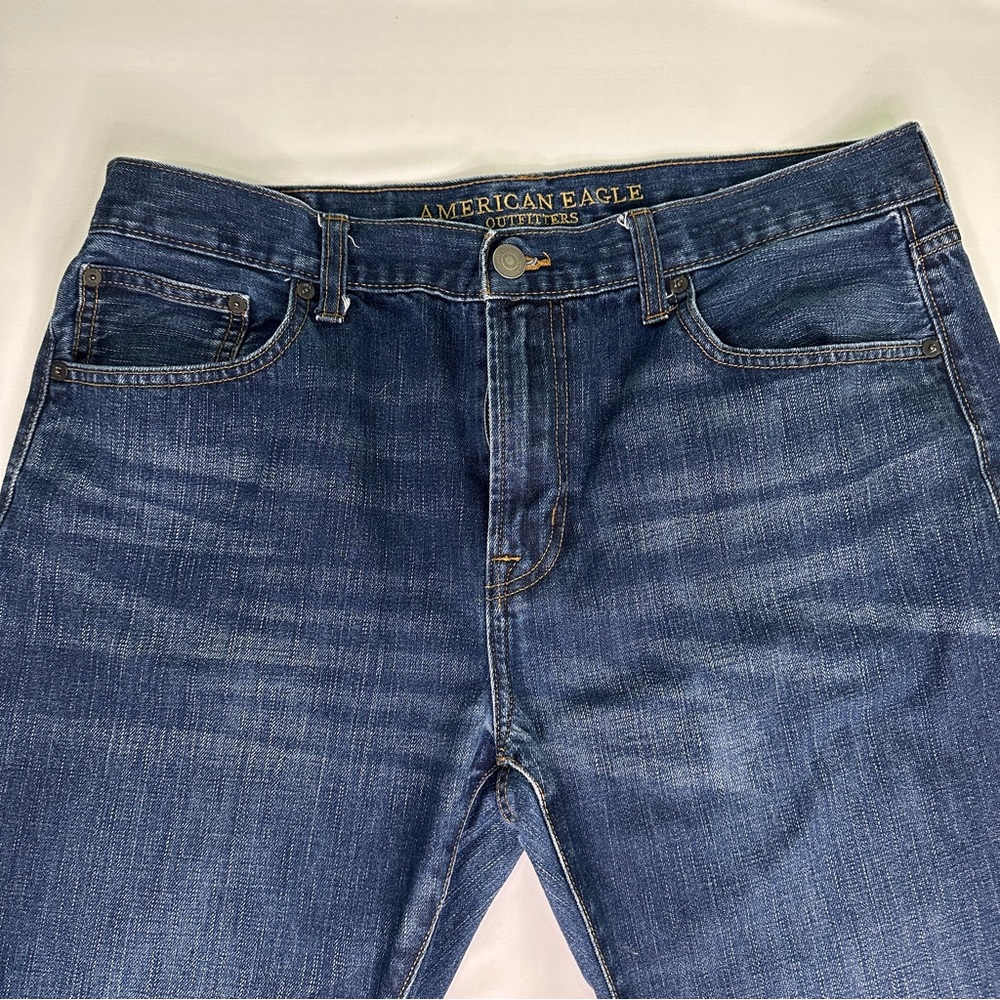 American Eagle Outfitters Men's Dark Blue Straight Jeans 36W X 32L - Picture 3 of 9